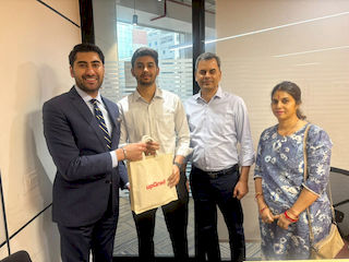 upGrad Noida office - student and parents with the counselling team after their study abroad session